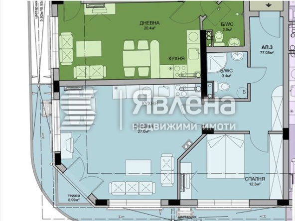 Двустаен апартамент в Бургас, Меден рудник - зона В - 95 кв.м за 711 €/кв.м - Снимка #1