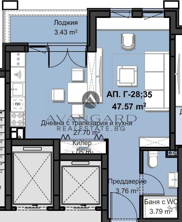 Едностаен апартамент в Пловдив, Христо Смирненски - 57 кв.м за 1593 €/кв.м - Снимка #1