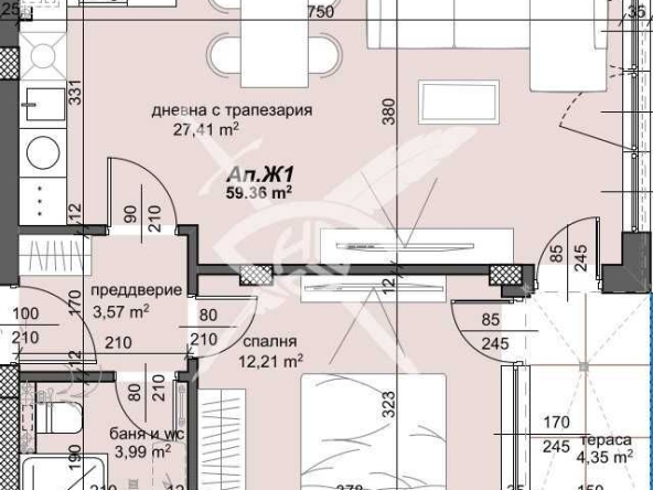 Двустаен апартамент в Пловдив, Тракия - 73 кв.м за 1253 €/кв.м - Снимка #1