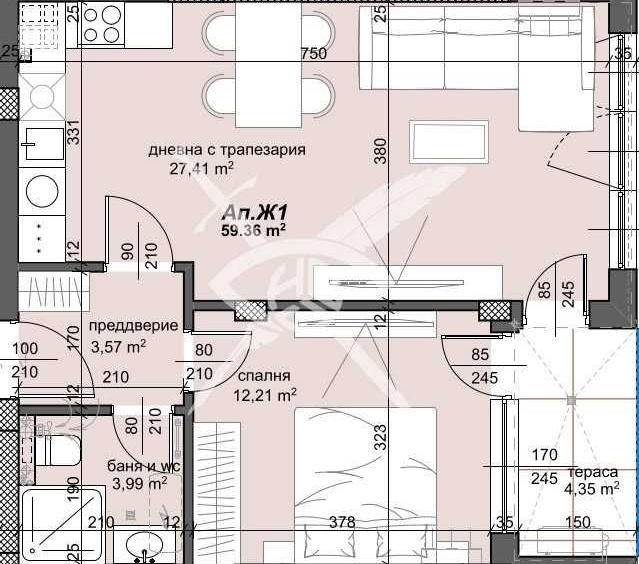 Двустаен апартамент в Пловдив, Тракия - 73 кв.м за 1253 €/кв.м - Снимка #1