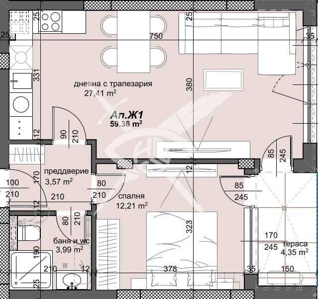 Двустаен апартамент в Пловдив, Тракия - 73 кв.м за 1253 €/кв.м - Снимка #1
