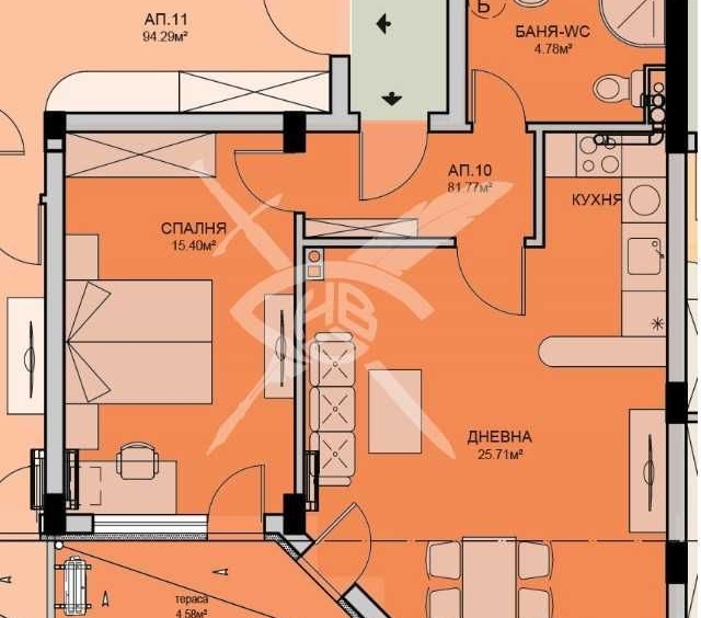 Двустаен апартамент в Бургас, Меден рудник - зона А - 81 кв.м за 889 €/кв.м - Снимка #1