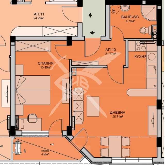 Двустаен апартамент в Бургас, Меден рудник - зона А - 81 кв.м за 889 €/кв.м - Снимка #1