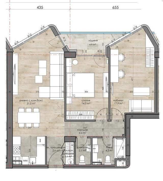 Тристаен апартамент в София, Дружба 2 - 111 кв.м за 1907 €/кв.м - Снимка #1