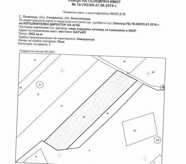 Земеделски имот в с. Лозеница, Област Благоевград -  кв.м за 1532 €/дка - Снимка #1