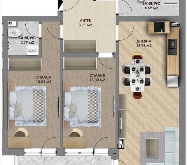 Тристаен апартамент в Пловдив, Христо Смирненски - 104 кв.м за 688 €/кв.м - Снимка #1