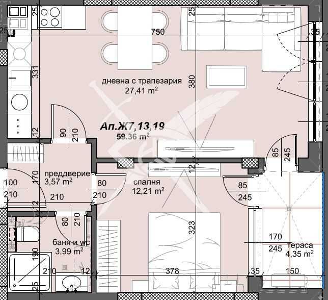 Двустаен апартамент в Пловдив, Тракия - 73 кв.м за 1256 €/кв.м - Снимка #1