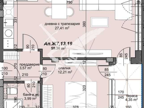 Двустаен апартамент в Пловдив, Тракия - 74 кв.м за 1258 €/кв.м - Снимка #1