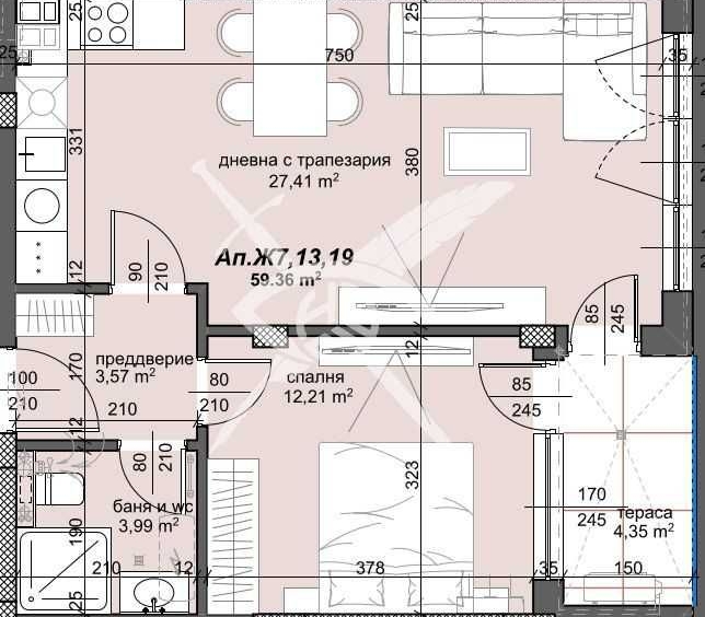 Двустаен апартамент в Пловдив, Тракия - 74 кв.м за 1258 €/кв.м - Снимка #1