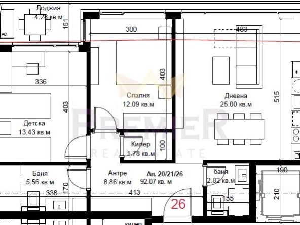 Тристаен апартамент в Варна, Гръцка махала - 109 кв.м за 1169 €/кв.м - Снимка #1