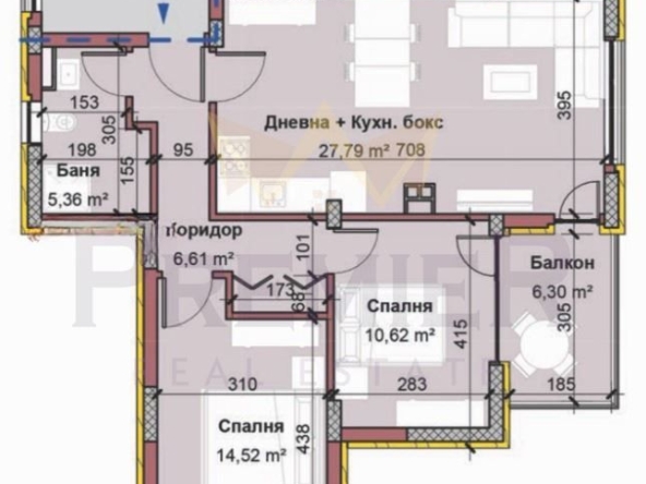 Тристаен апартамент в Варна, Виница - 105 кв.м за 753 €/кв.м - Снимка #1
