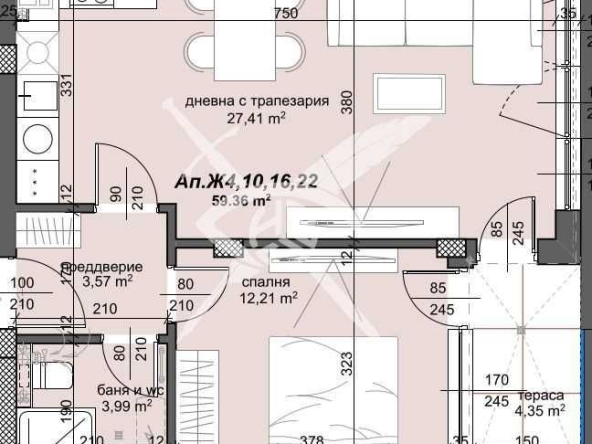 Двустаен апартамент в Пловдив, Тракия - 73 кв.м за 1253 €/кв.м - Снимка #1