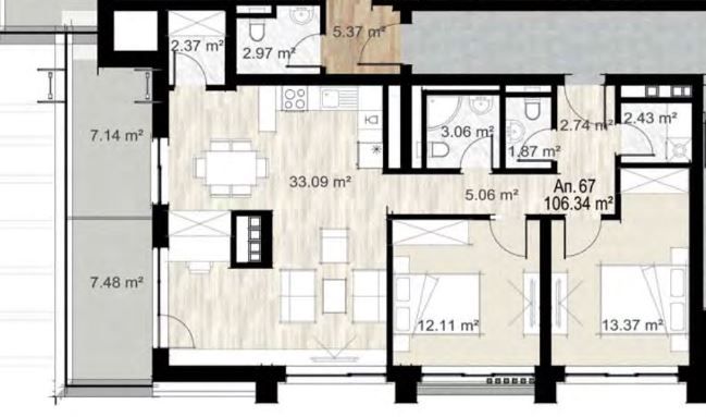 Тристаен апартамент в София, Зона Б-5 - 128 кв.м за 2031 €/кв.м - Снимка #1