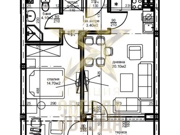 Двустаен апартамент в Пловдив, Южен - 67 кв.м за 1013 €/кв.м - Снимка #1