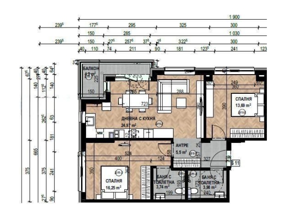 Тристаен апартамент в София, Кръстова вада - 104 кв.м за 1447 €/кв.м - Снимка #1