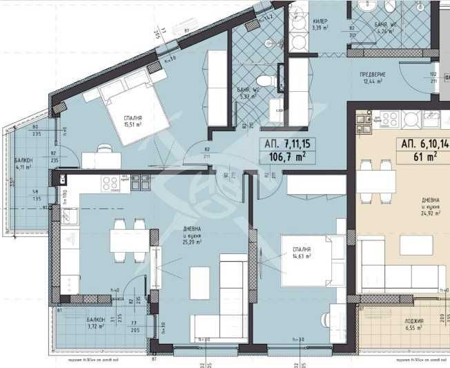 Тристаен апартамент в Пловдив, Христо Смирненски - 125 кв.м за 1008 €/кв.м - Снимка #1