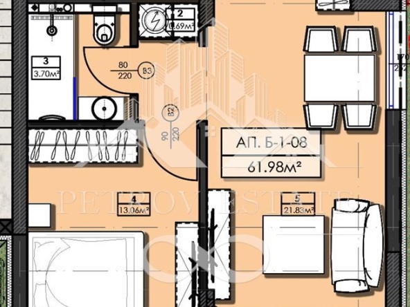 Двустаен апартамент в Велинград - 71 кв.м за 460 €/кв.м - Снимка #1