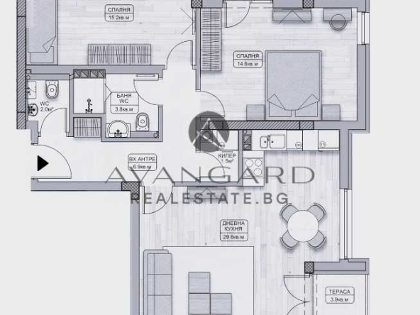 Тристаен апартамент в Пловдив, Кършияка - 117 кв.м за 1341 €/кв.м - Снимка #1