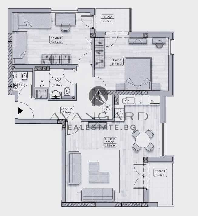 Тристаен апартамент в Пловдив, Кършияка - 117 кв.м за 1341 €/кв.м - Снимка #1
