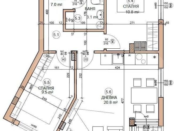 Тристаен апартамент в Пловдив, Христо Смирненски - 85 кв.м за 1295 €/кв.м - Снимка #1