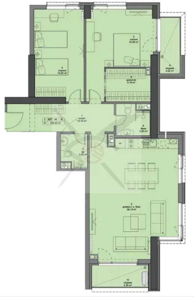 Тристаен апартамент в София, Кръстова вада - 147 кв.м за 2940 €/кв.м - Снимка #1