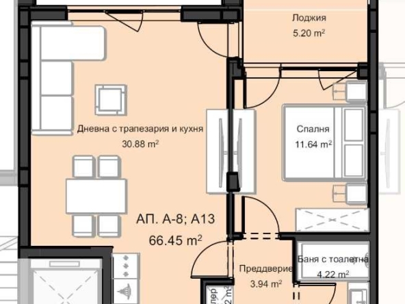 Двустаен апартамент в Пловдив, Остромила - 67 кв.м за 647 €/кв.м - Снимка #1