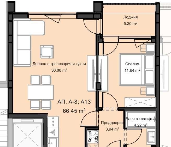 Двустаен апартамент в Пловдив, Остромила - 67 кв.м за 647 €/кв.м - Снимка #1