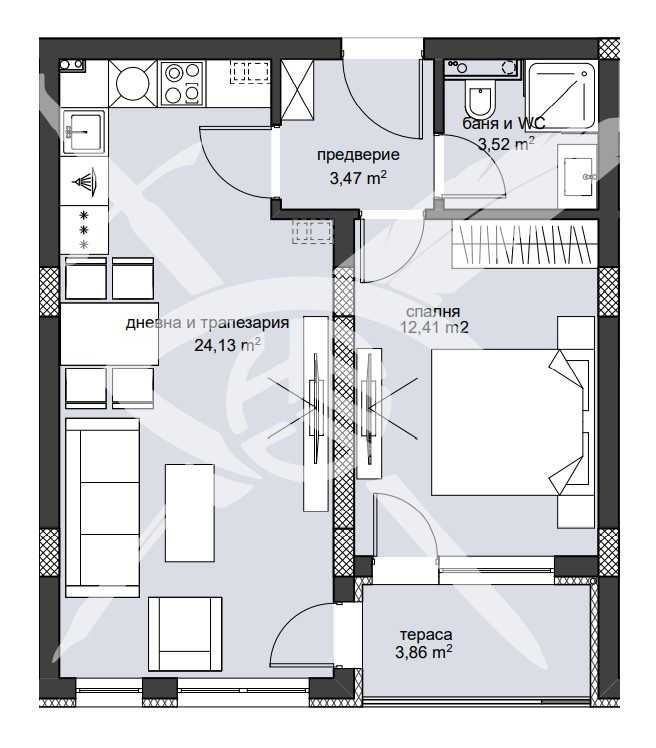 Двустаен апартамент в Пловдив, Христо Смирненски - 66 кв.м за 1315 €/кв.м - Снимка #1