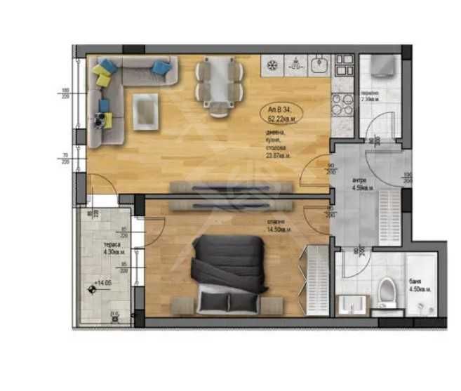 Двустаен апартамент в Пловдив, Остромила - 72 кв.м за 479 €/кв.м - Снимка #1