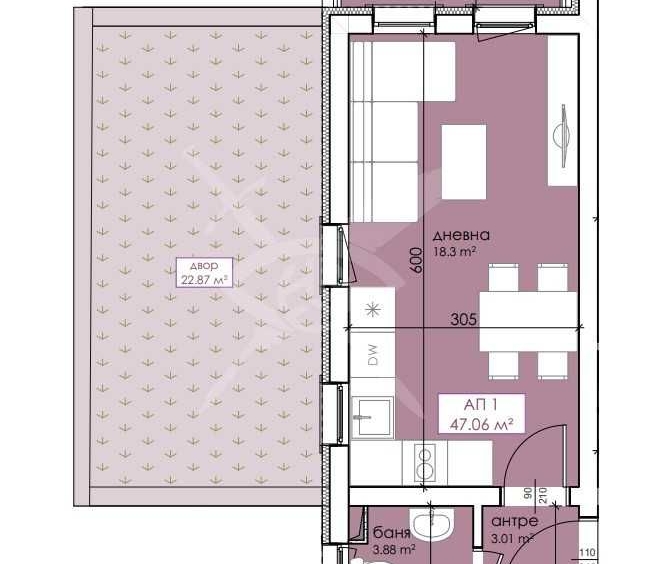 Едностаен апартамент в Созопол - 47 кв.м за 1405 €/кв.м - Снимка #1