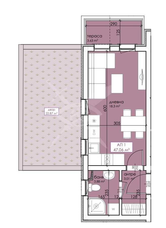 Едностаен апартамент в Созопол - 47 кв.м за 1405 €/кв.м - Снимка #1