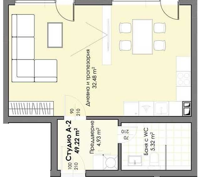 Едностаен апартамент в Пловдив, Христо Смирненски - 64 кв.м за 463 €/кв.м - Снимка #1