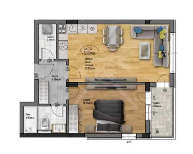 Двустаен апартамент в Пловдив, Остромила - 74 кв.м за 942 €/кв.м - Снимка #1