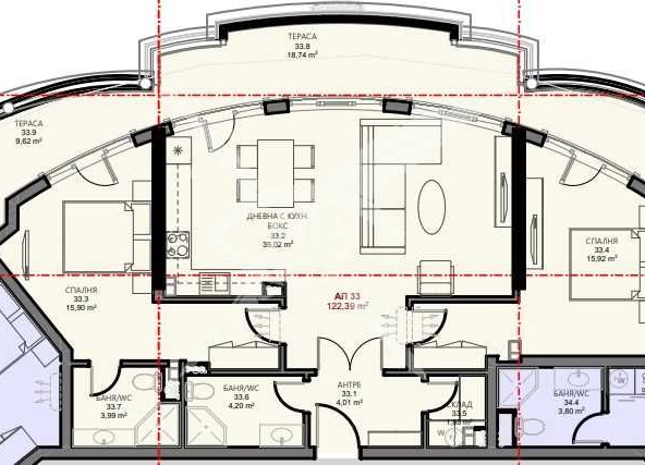 Двустаен апартамент в Поморие - 122 кв.м за 2251 €/кв.м - Снимка #1
