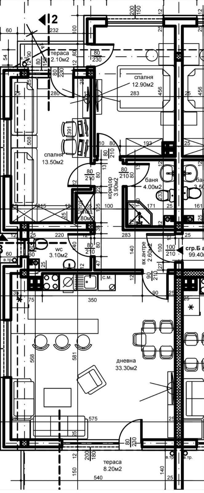 Тристаен апартамент в Пловдив, Беломорски - 113 кв.м за 536 €/кв.м - Снимка #1