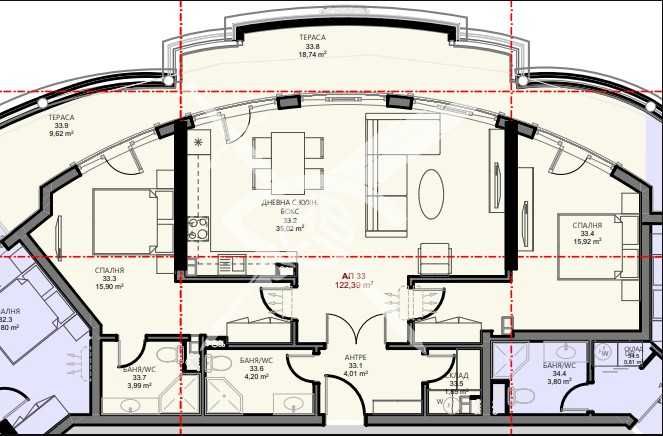 Тристаен апартамент в Поморие - 122 кв.м за 2030 €/кв.м - Снимка #1