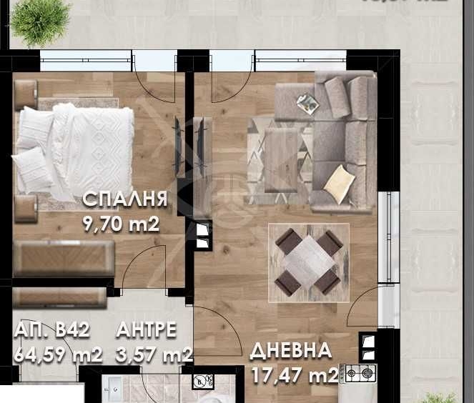 Двустаен апартамент в Пловдив, Кършияка - 78 кв.м за 856 €/кв.м - Снимка #1