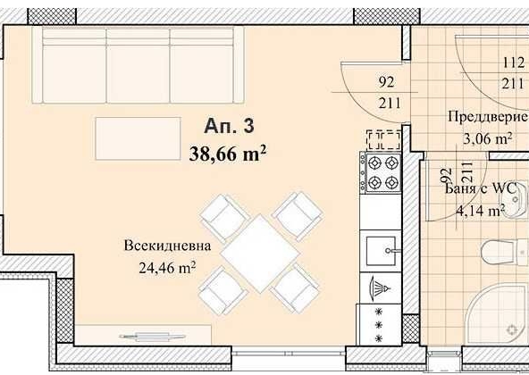 Едностаен апартамент в Пловдив, Христо Смирненски - 44 кв.м за 603 €/кв.м - Снимка #1