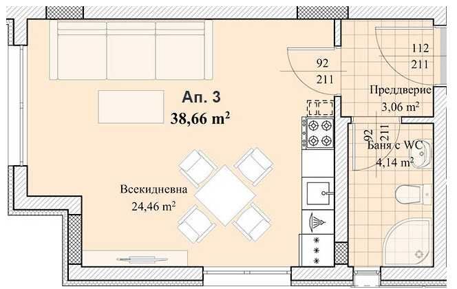 Едностаен апартамент в Пловдив, Христо Смирненски - 44 кв.м за 603 €/кв.м - Снимка #1
