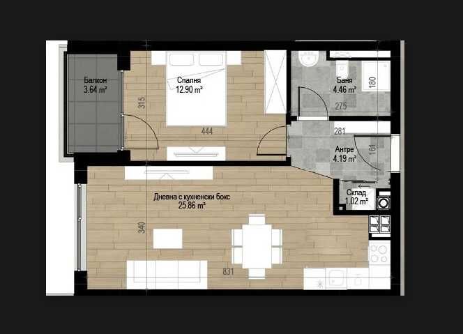 Двустаен апартамент в София, Обеля - 52 кв.м за 1079 €/кв.м - Снимка #1