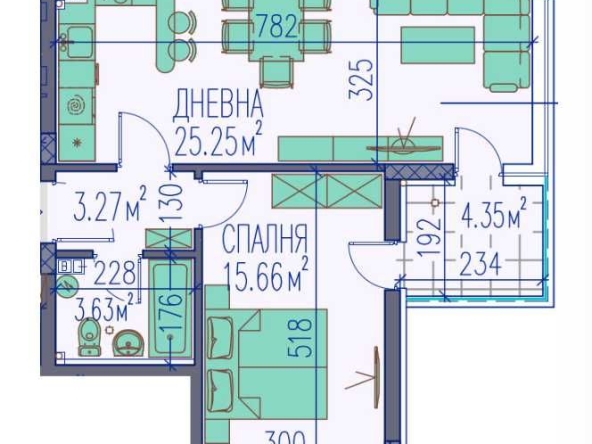 Двустаен апартамент в Пловдив, Тракия - 84 кв.м за 739 €/кв.м - Снимка #1