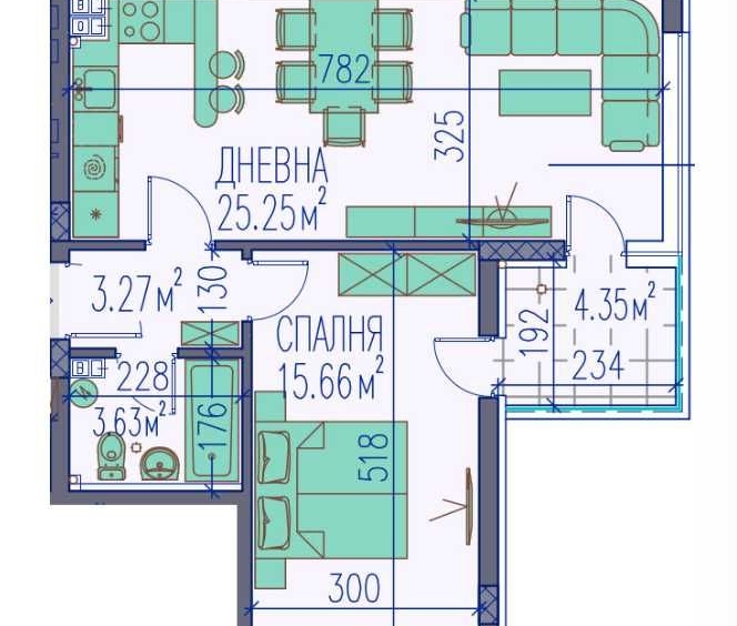 Двустаен апартамент в Пловдив, Тракия - 84 кв.м за 739 €/кв.м - Снимка #1