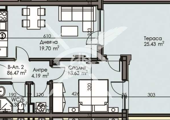 Тристаен апартамент в Бургас, Изгрев - 86 кв.м за 1207 €/кв.м - Снимка #1