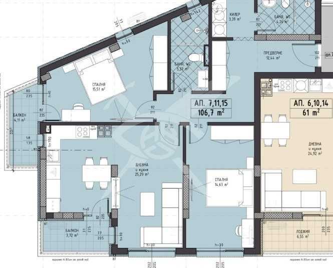 Тристаен апартамент в Пловдив, Христо Смирненски - 125 кв.м за 854 €/кв.м - Снимка #1