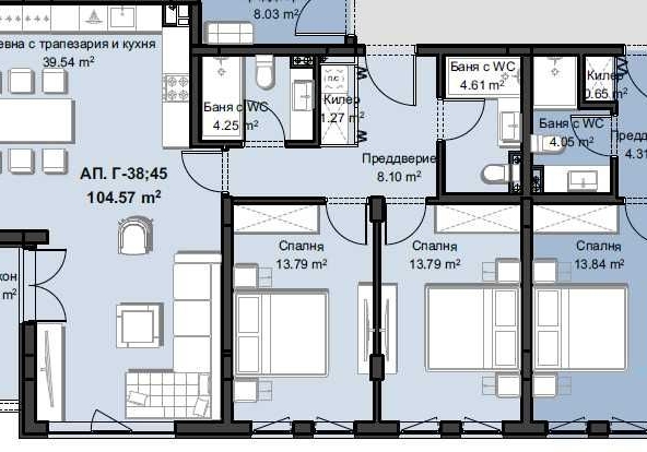 Тристаен апартамент в Пловдив, Христо Смирненски - 130 кв.м за 1302 €/кв.м - Снимка #1