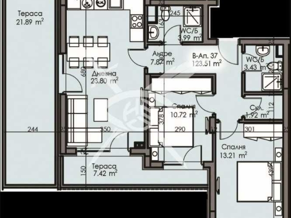 Тристаен апартамент в Бургас, Изгрев - 123 кв.м за 1256 €/кв.м - Снимка #1