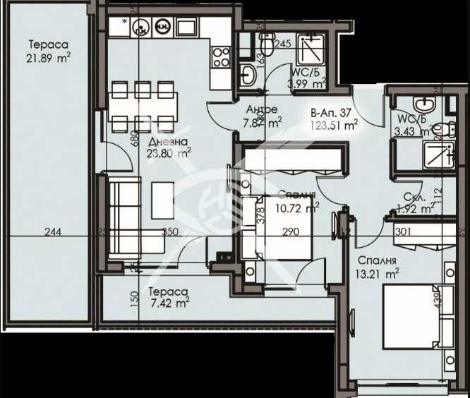 Тристаен апартамент в Бургас, Изгрев - 123 кв.м за 1256 €/кв.м - Снимка #1