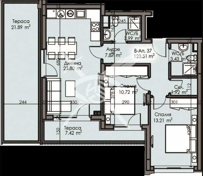 Тристаен апартамент в Бургас, Изгрев - 123 кв.м за 1256 €/кв.м - Снимка #1
