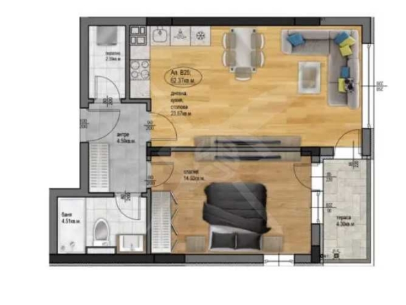Двустаен апартамент в Пловдив, Остромила - 73 кв.м за 481 €/кв.м - Снимка #1