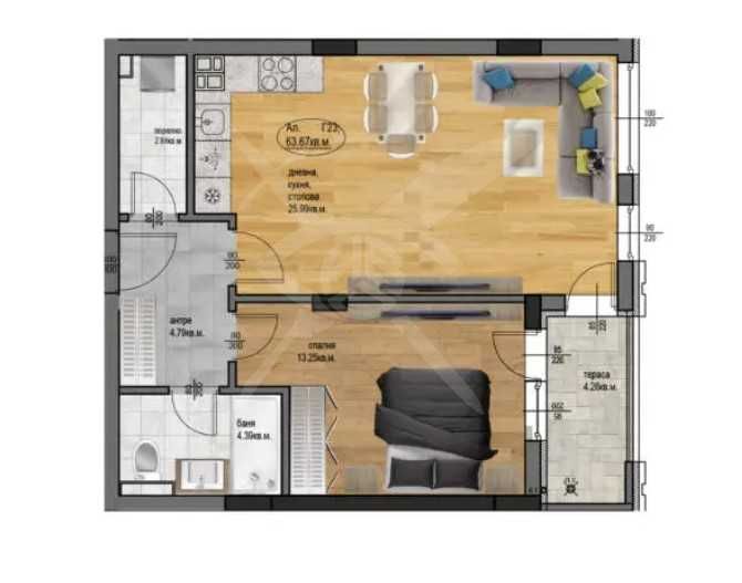 Двустаен апартамент в Пловдив, Остромила - 75 кв.м за 940 €/кв.м - Снимка #1